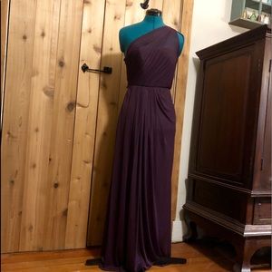 Long Asymmetrical chiffon sheath dress